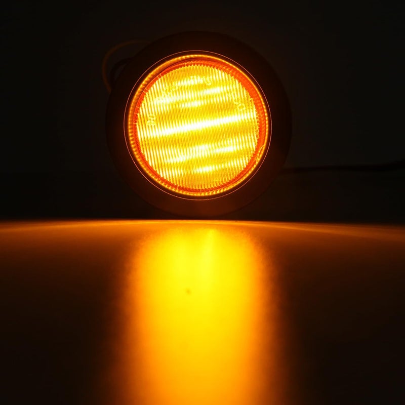 Partswcgg 2.5" Round Amber Led Marker Lights 13LED, 10Pcs 2.5 Inch Round Led Trailer Marker Lights Clearance Lamps Sealed Flush Mount w/Rubber Grommets and 2 Prong Trailer Wire Pigtails Waterproof 12V - Image 3